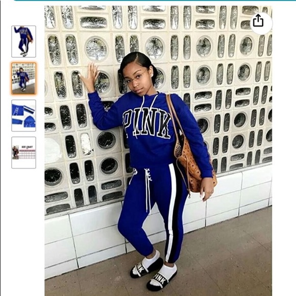 đź’™Hoody PINK Printed Sweatsuitđź’™Size Mđź’™ - Picture 2 of 4